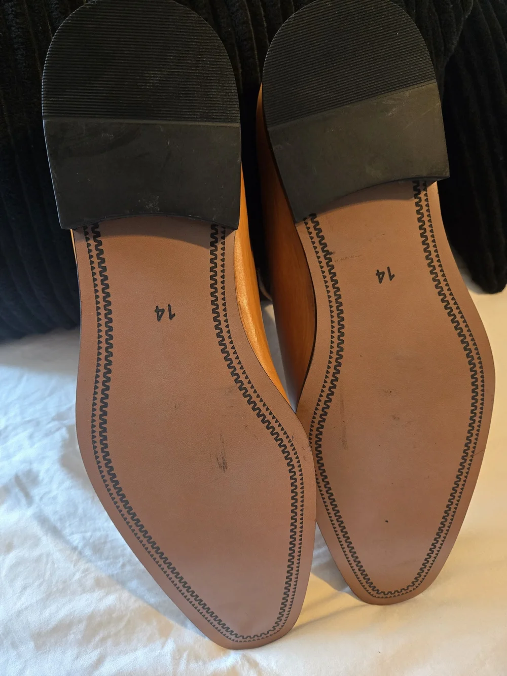 Jousen Milan Men's Cognac Brown Oxford Dress Shoes Size 14 EUC